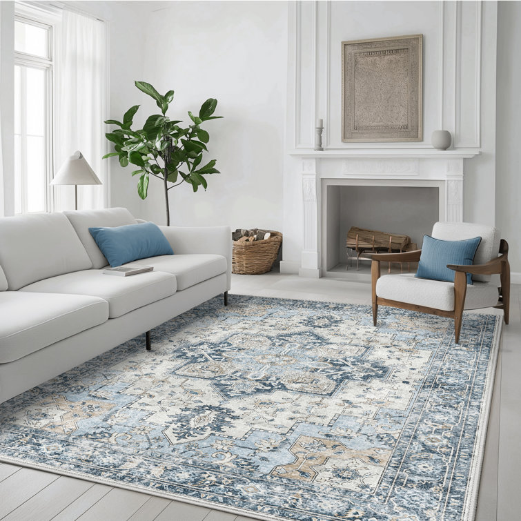 Modern Rugs Blue Gray Area Rug shops Living Room Carpet Chrysanthemum Rugs 5x8ft